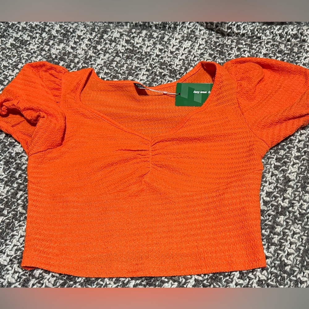 Shein orange blouse top